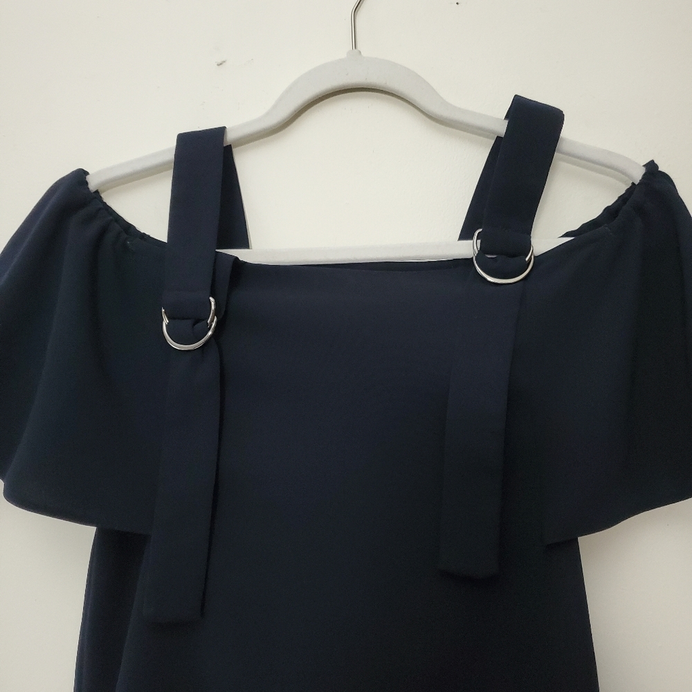 Topshop‎ Shift Dress With Adjustable Straps Size 2 Black - Picture 2 of 5